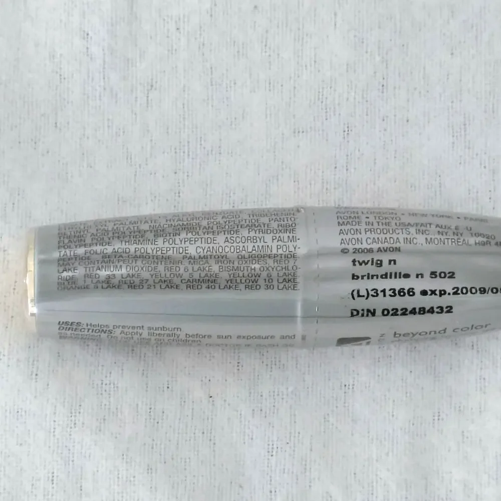 Avon Beyond Color Plumping Lipstick 2xRetinol Twig N 502 SPF 15 EXP 2009 Retired